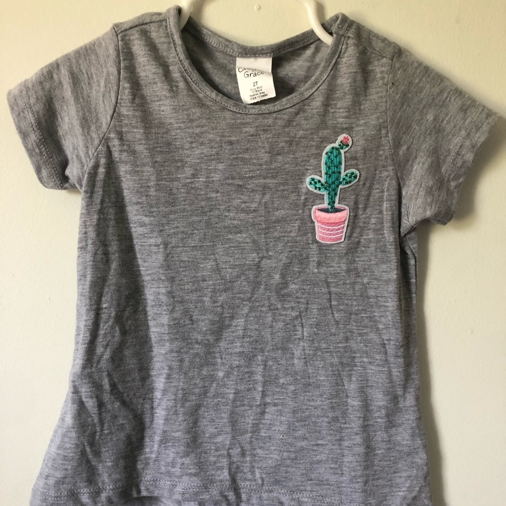 NWOT Cactus Hi-Lo Gray Tee Shirt 2T